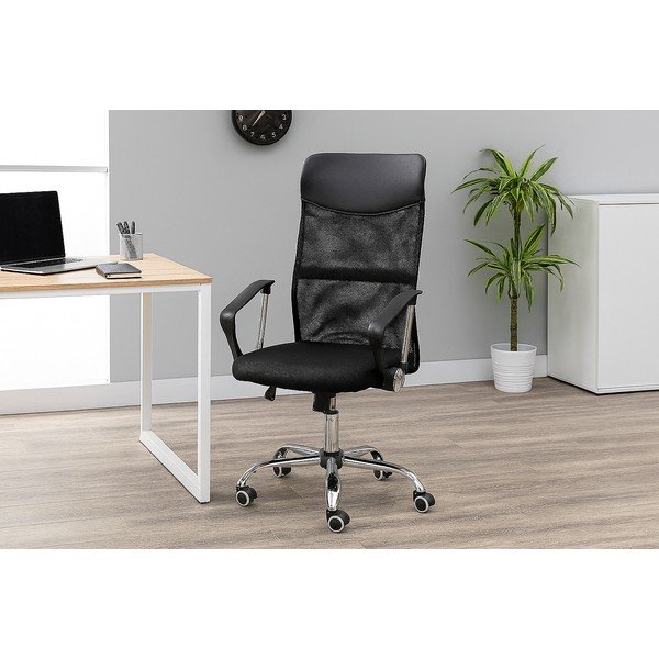 Czarne tapicerowane krzesło biurowe Arco – Bonami Essentials-image-1