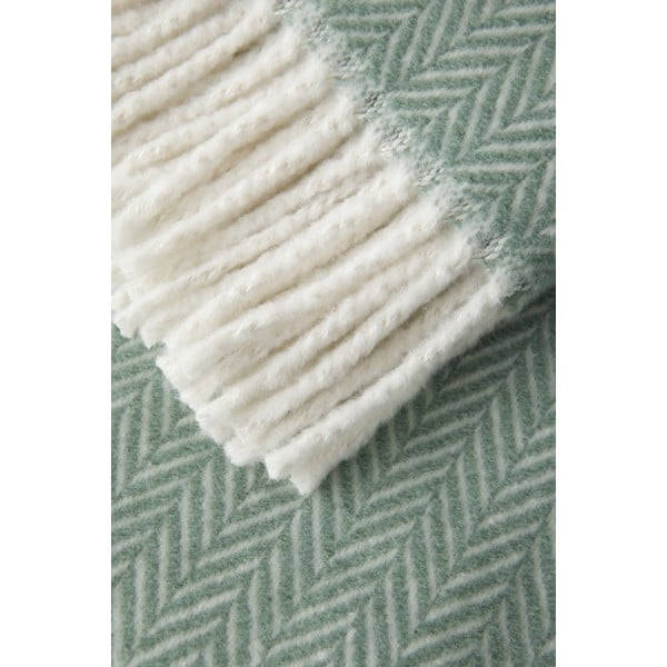 Jasnozielony pled z domieszką bawełny Euromant Skyline, 140x180 cm-image-2
