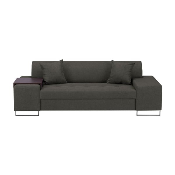 Grafitowa sofa z czarnymi nóżkami Cosmopolitan Design Orlando, 220 cm