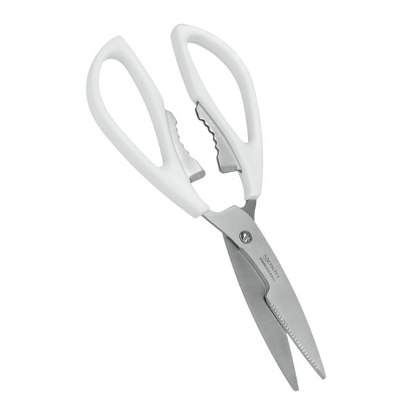 Białe nożyczki kuchenne ze stali nierdzewnej Metaltex Scissor, dł. 21 cm