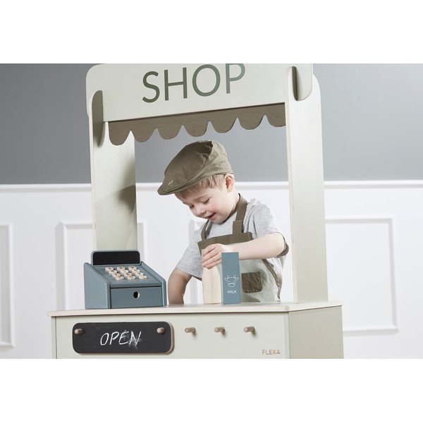 Drewniana kasa sklepowa do zabawy Flexa Play Shop Cashregister-image-1