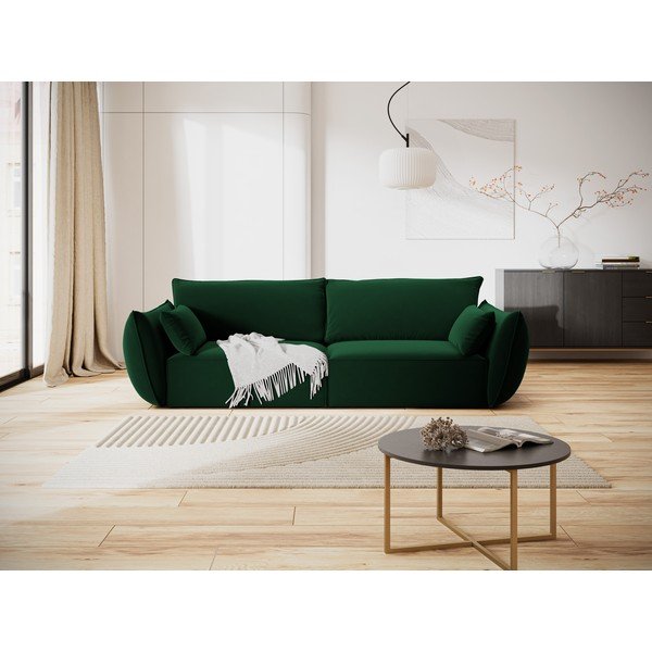 Ciemnozielona aksamitna sofa 208 cm Vanda – Mazzini Sofas-image-1
