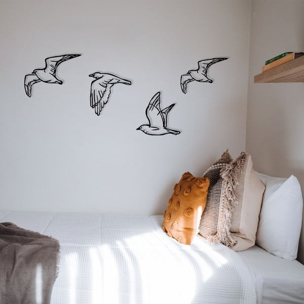 Metalowe dekoracje ścienne zestaw 4 szt. 100x24 cm Zevahir – Wallity-image-2