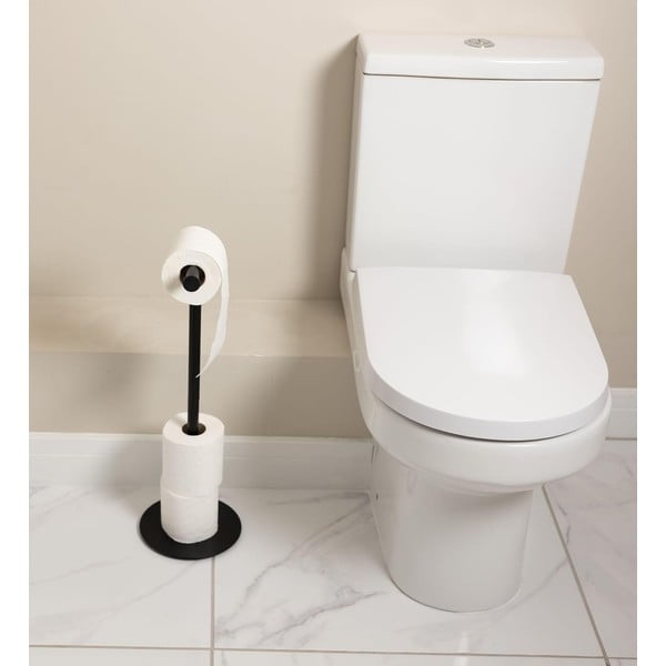 Czarny stalowy stojak na papier toaletowy – Addis-image-1