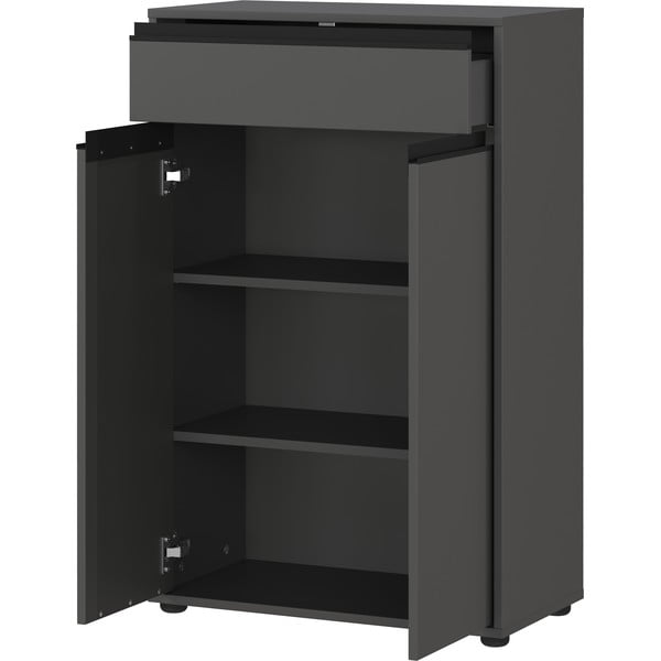 Antracytowa wysoka szafka łazienkowa 63x98 cm Lemont – Germania-image-3