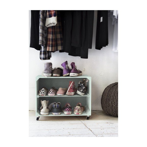 Miętowa szafka na buty z drewna sosnowego Really Nice Things-image-1