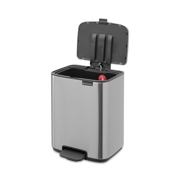 Stalowy kosz na śmieci z pedałem w kolorze matowego srebra 7 l Bo – Brabantia-image-2