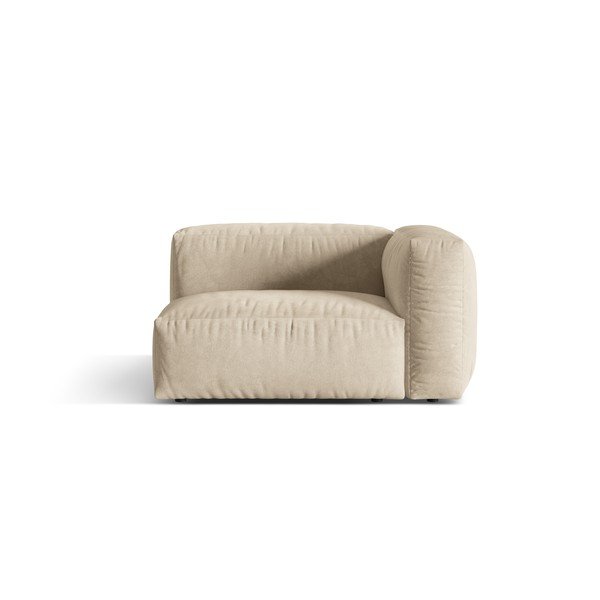 Beżowy aksamitny moduł sofy (prawostronny) Martina – Micadoni 