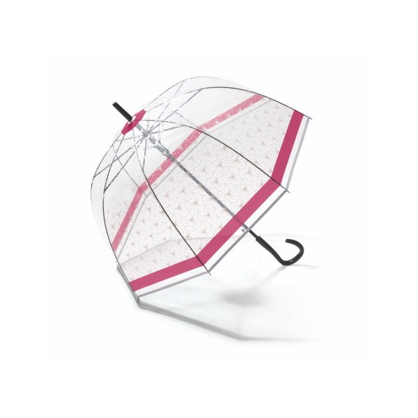 Przezroczysty parasolz różowymi detalami Birdcage Symetric, ⌀ 85 cm