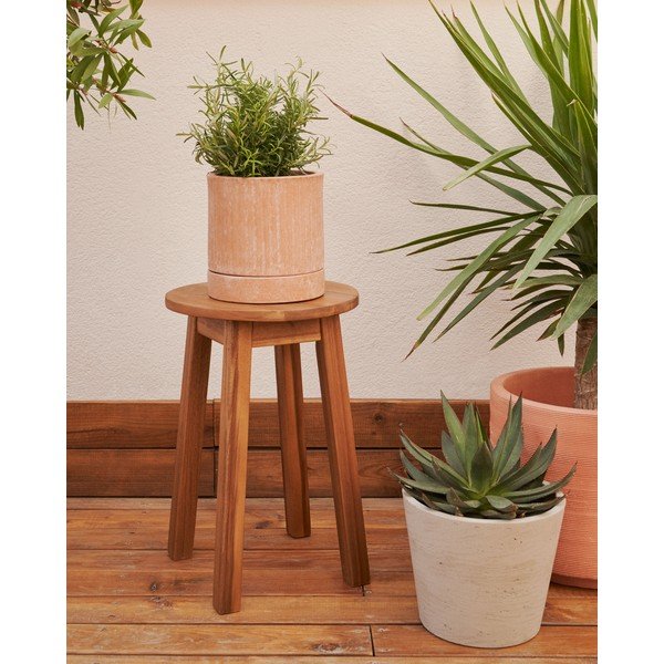 Stołek z litego drewna akacjowego w naturalnym kolorze Amel – Kave Home-image-1