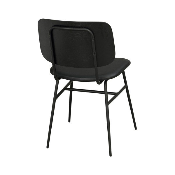 Czarne krzesło z czarnym siedziskiem Rowico Brent-image-3