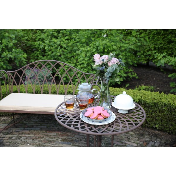 Brązowa metalowa ławka ogrodowa – Esschert Design-image-4