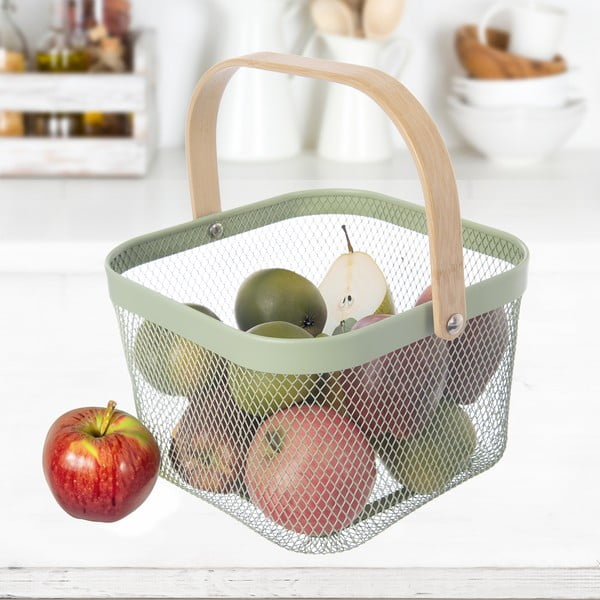 Metalowy koszyk druciany 24,5x24,5x30 cm Greenish – Orion-image-1