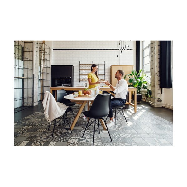 Zestaw 2 czarnych krzeseł z konstrukcją z metalu Bonami Essentials Eco-image-2