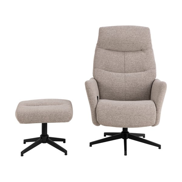 Beżowy fotel wypoczynkowy z materiału bouclé London – Actona-image-2