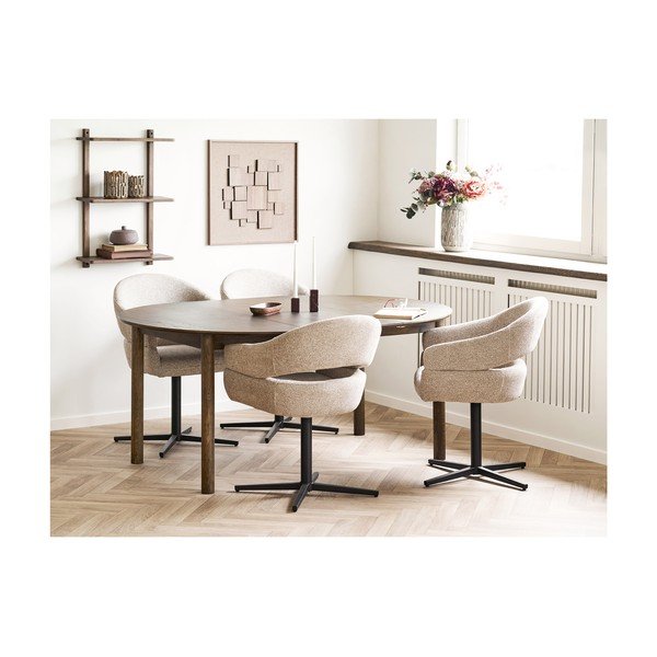 Okrągły rozkładany stół z dodatkowym blatem w dekorze dębu 120x220 cm Bundaberg – House Nordic-image-1