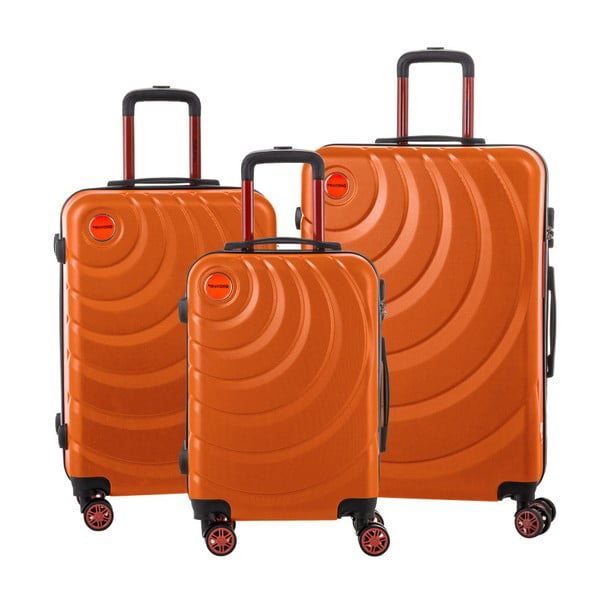 Zestaw 3 pomarańczowych walizek Murano Manhattan