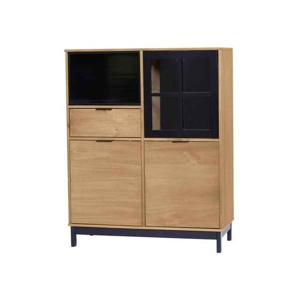 Brązowo-czarna komoda z litego drewna sosnowego Marckeric Denise, wys. 120 cm-image-2