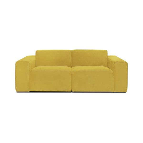 Musztardowożółta sztruksowa sofa modułowa Scandic Sting