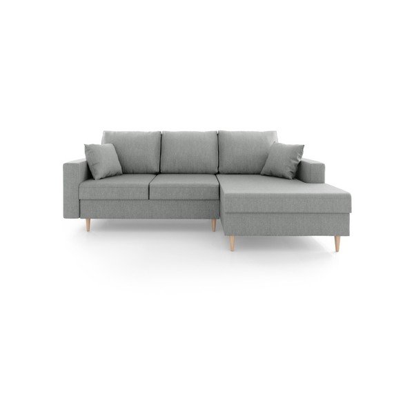 Szara sofa rozkładana ze schowkiem Mazzini Sofas Aubrieta, prawostronna-image-3