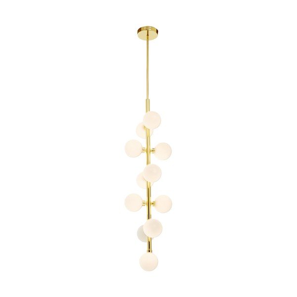 Biała/w kolorze złota metalowa lampa wisząca ze szklanym kloszem ø 27 cm Trieste – Premier Housewares-image-2