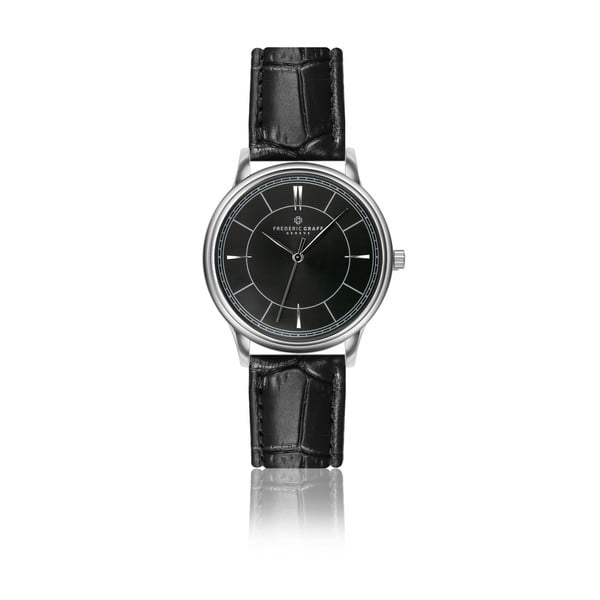Zegarek unisex z czarnym paskiem z prawdziwej skóry Frederic Graff Makalu