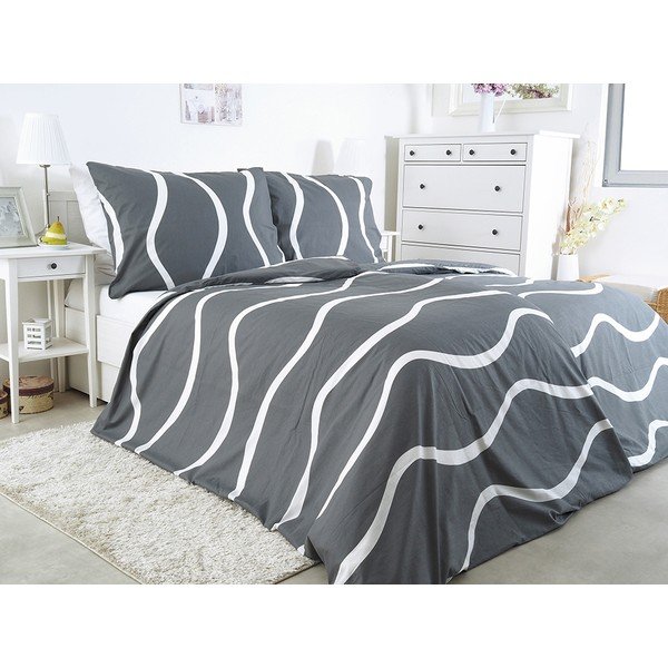 Szara krepowa pościel jednoosobowa 140x200 cm Top Class – B.E.S.-image-1