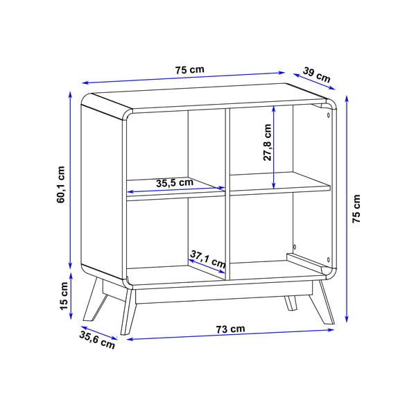 Regał w dekorze dębu 75x75 cm Caitlin – Støraa-image-3