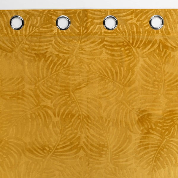 Żółta aksamitna zasłona 140x240 cm Analia – douceur d'intérieur-image-2
