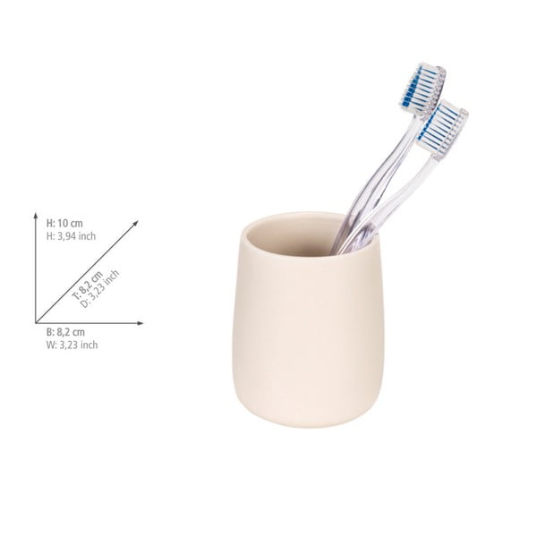 Kremowy ceramiczny kubek na szczoteczki do zębów Margo – Allstar-image-1