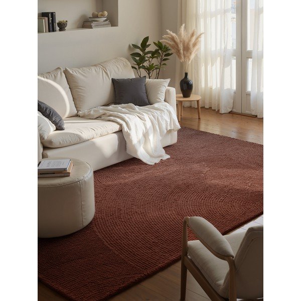 Ceglasty wełniany dywan tkany ręcznie 120x180 cm Calmio – Hanse Home-image-1