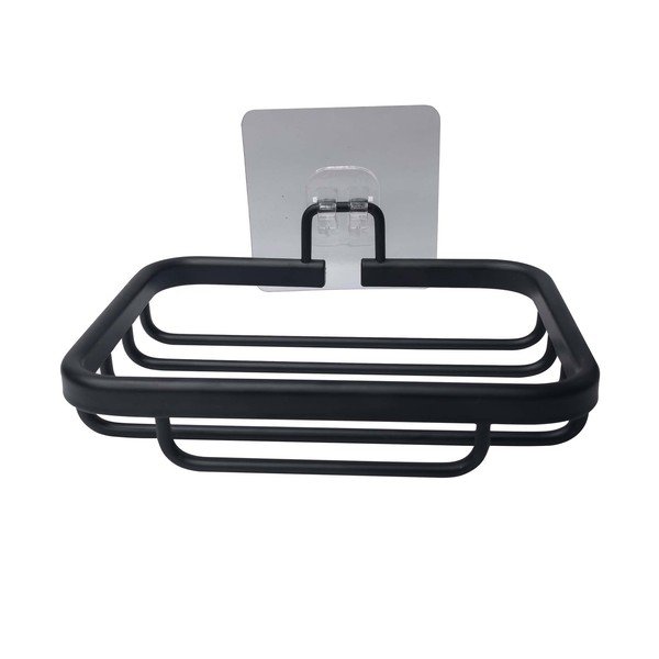 Metalowa mydelniczka w kolorze matowej czerni bez wiercenia Filaire Aluminium – douceur d'intérieur