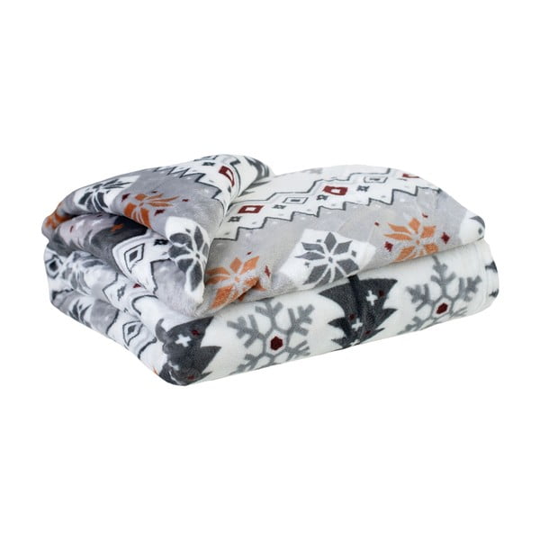 Koc z mikropluszu ze świątecznym motywem 150x200 cm Magic Flake – My Home-image-1