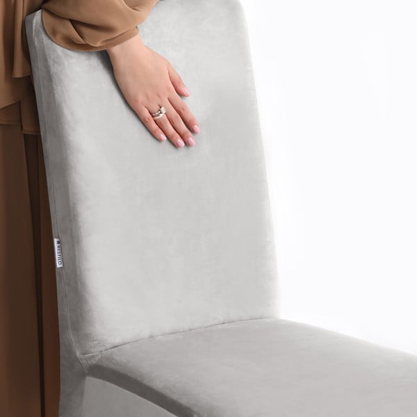 Jasnoszary elastyczny pokrowiec na krzesło 48 cm Sento – Restilo-image-4