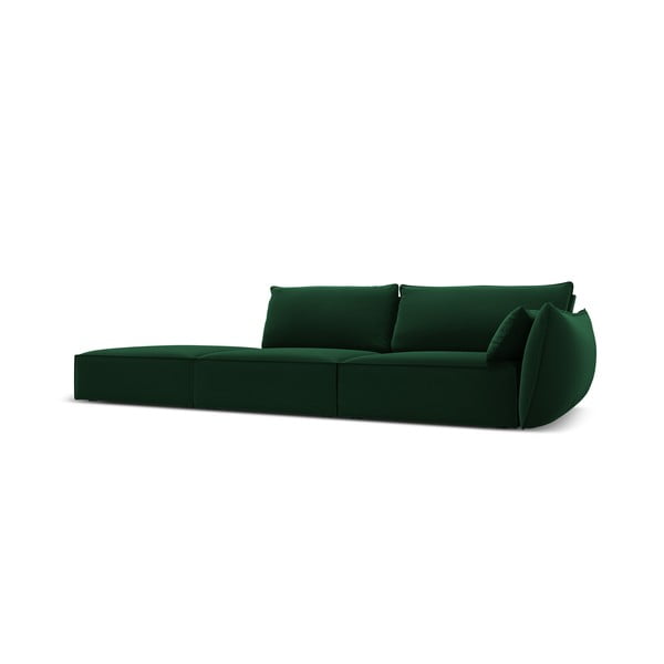 Ciemnozielona aksamitna sofa prawostronna 264 cm Vanda – Mazzini Sofas-image-2