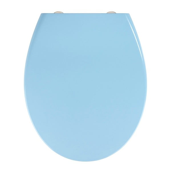Jasnoniebieska deska sedesowa z łatwym domknięciem Wenko Samos, 44,5x37,5 cm