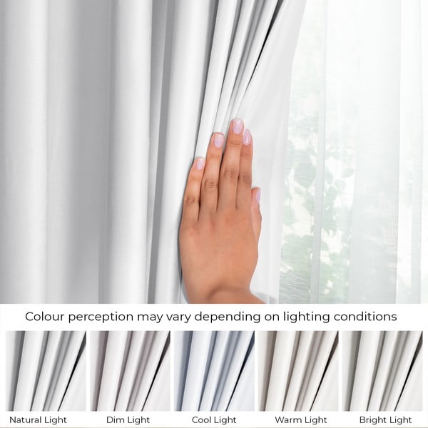 Biała aksamitna zasłona częściowo zaciemniająca (dimout) 140x270 cm Eyelets – Restilo-image-4