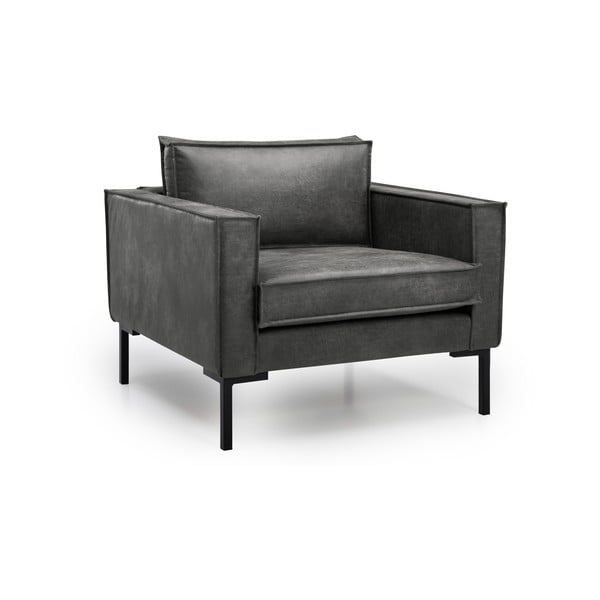 Ciemnobrązowy fotel ze sztucznej skóry Scandic Rate