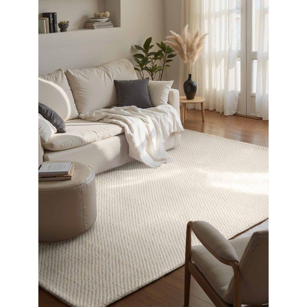 Kremowy wełniany dywan tkany ręcznie 200x290 cm Lyon Beans – Elle Decoration-image-1