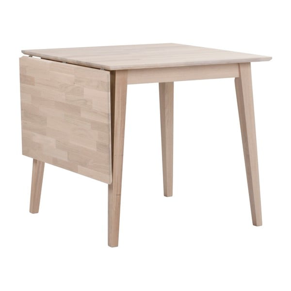 Lakierowany matowy stół z drewna dębowego z opuszczanym blatem Rowico Mimi, 80 x 80 cm