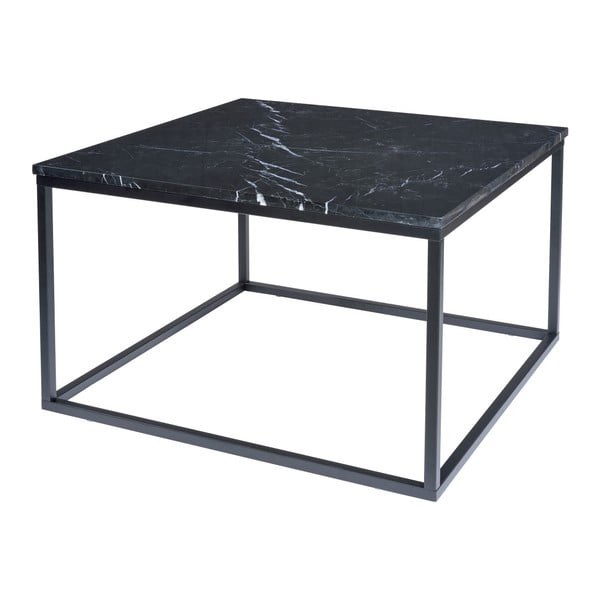 Czarny stolik marmurowy z czarną konstrukcją RGE Accent, szer. 75 cm