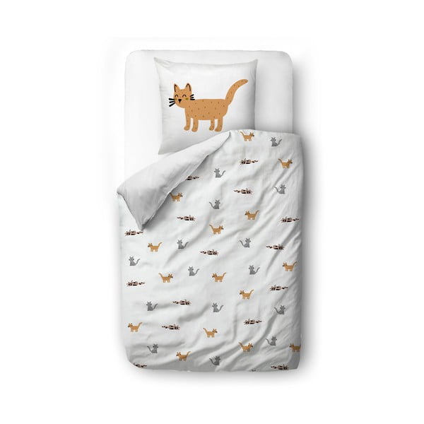 Pościel dziecięca do łóżeczka z satyny bawełnianej 100x130 cm Cats – Butter Kings