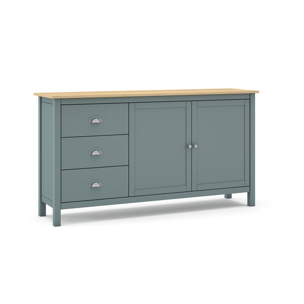 Szarozielona komoda z litego drewna sosnowego 150x80x40 cm Misti – Marckeric-image-2