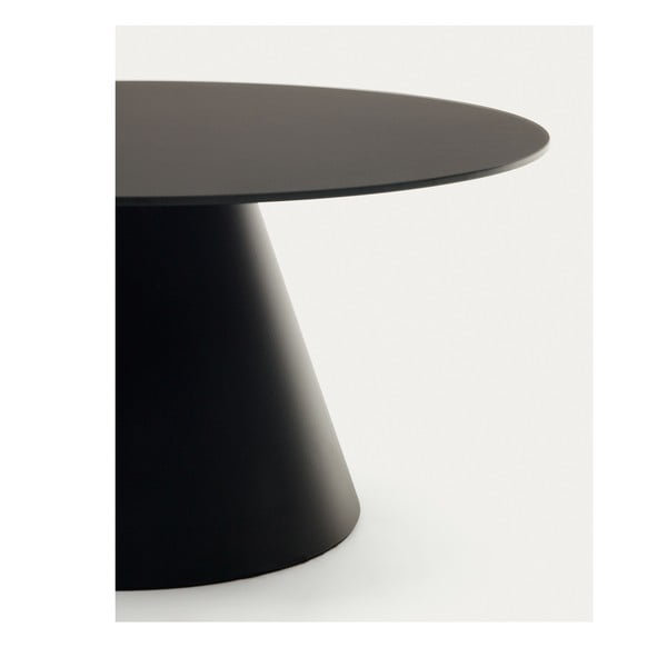 Czarny okrągły stolik ze szklanym blatem ø 80 cm Wilshire – Kave Home-image-2
