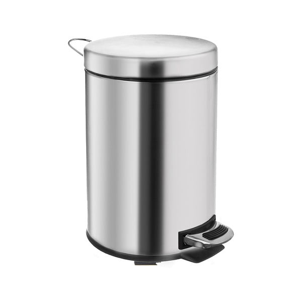Kosz na śmieci z pedałem ze stali nierdzewnej w kolorze srebra z połyskiem 3 l – Orion-image-4