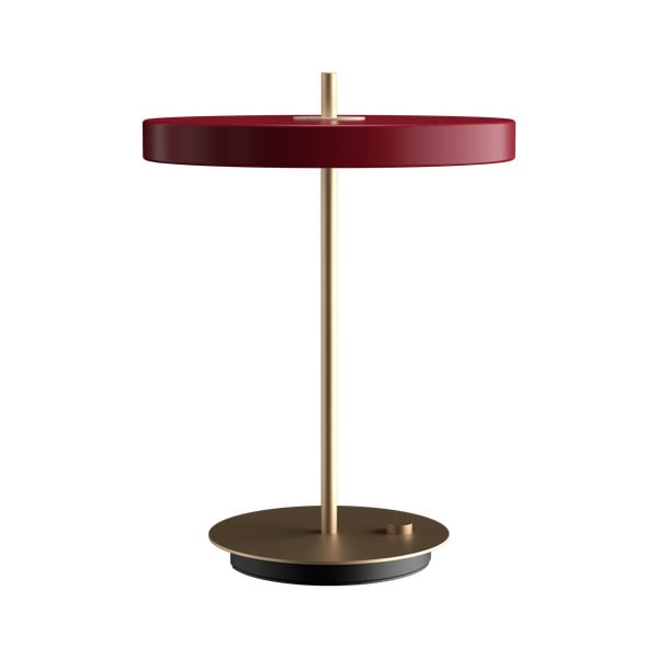 Bordowa lampa stołowa LED ze ściemniaczem i metalowym kloszem (wysokość 41,5 cm) Asteria Table – UMAGE