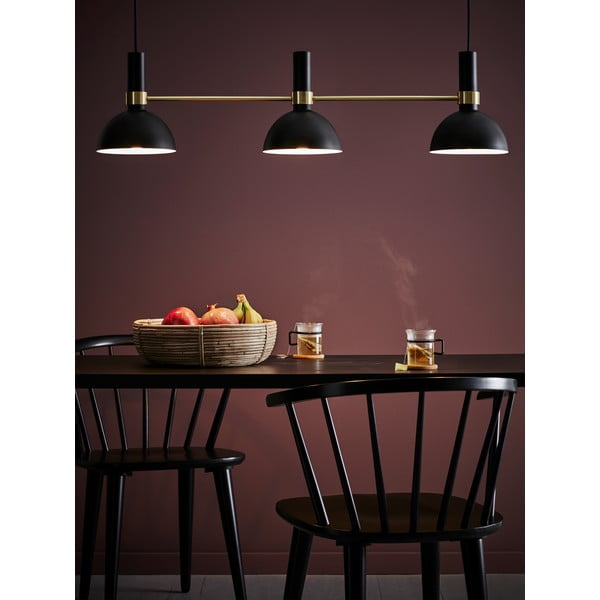 Czarna potrójna lampa wisząca Markslöjd Larry Black Gold-image-1