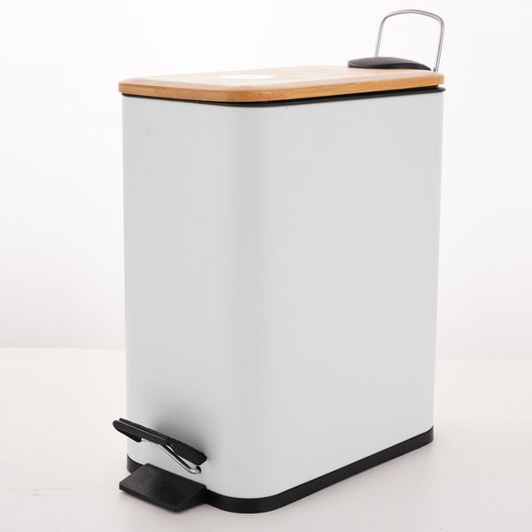 Biały stalowy kosz na śmieci z pedałem 5 l   Erik – Spirella-image-4