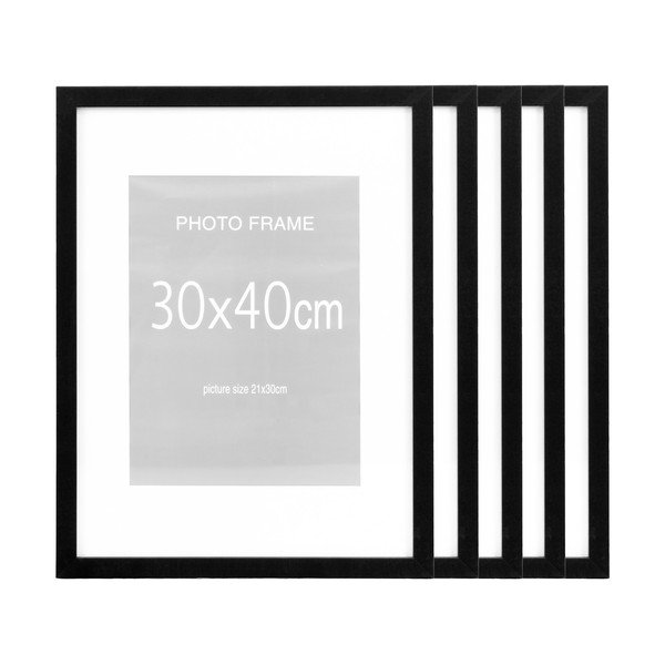 Czarne ramki zestaw 5 szt. 30x40 cm Marbella – House Nordic
