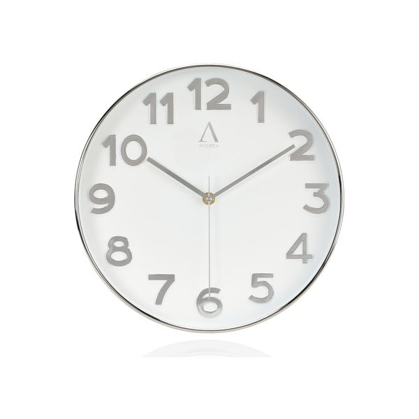 Biały zegar ścienny Andrea House TikTok, 30 cm